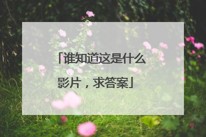 谁知道这是什么影片,求答案