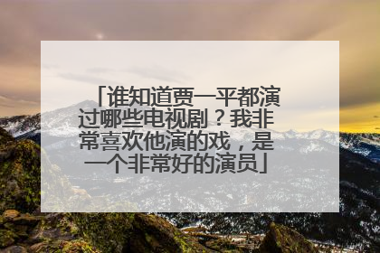 谁知道贾一平都演过哪些电视剧？我非常喜欢他演的戏，是一个非常好的演员