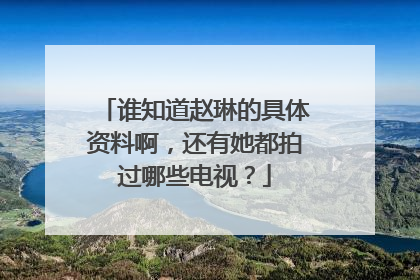 谁知道赵琳的具体资料啊，还有她都拍过哪些电视？