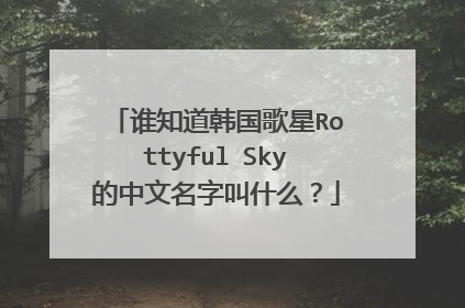 谁知道韩国歌星Rottyful Sky的中文名字叫什么？