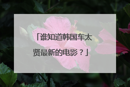 谁知道韩国车太贤最新的电影？