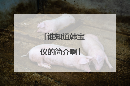 谁知道韩宝仪的简介啊