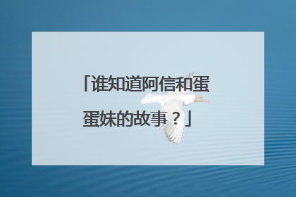 谁知道阿信和蛋蛋妹的故事?