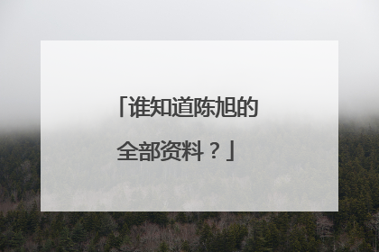 谁知道陈旭的全部资料?
