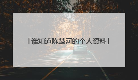 谁知道陈楚河的个人资料