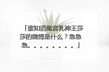 谁知道魔音乳神王莎莎的微博是什么?急急急。。。。。。。。