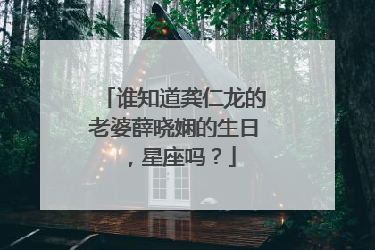 谁知道龚仁龙的老婆薛晓娴的生日，星座吗？
