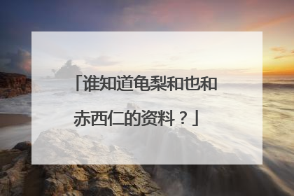 谁知道龟梨和也和赤西仁的资料？