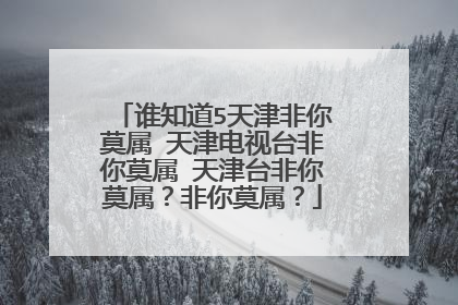 谁知道5天津非你莫属 天津电视台非你莫属 天津台非你莫属?非你莫属?