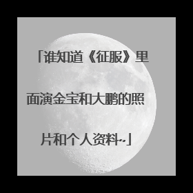 谁知道《征服》里面演金宝和大鹏的照片和个人资料~