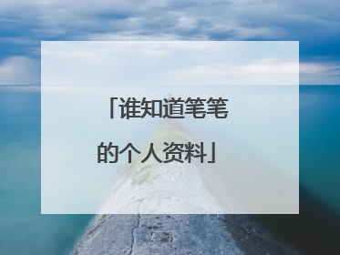 谁知道笔笔的个人资料