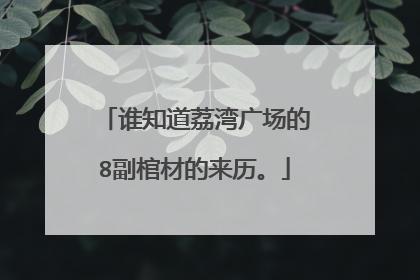 谁知道荔湾广场的8副棺材的来历。