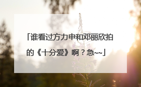 谁看过方力申和邓丽欣拍的《十分爱》啊?急~~