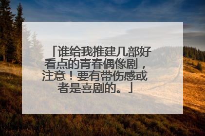 谁给我推建几部好看点的青春偶像剧,注意!要有带伤感或者是喜剧的。
