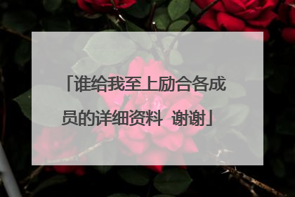 谁给我至上励合各成员的详细资料 谢谢