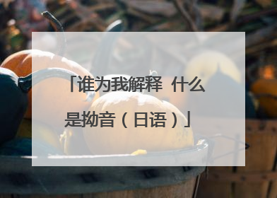 谁为我解释 什么是拗音（日语）