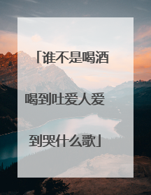 谁不是喝酒喝到吐爱人爱到哭什么歌