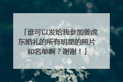 谁可以发给我参加姜虎东婚礼的所有明星的照片和名单啊?谢谢!
