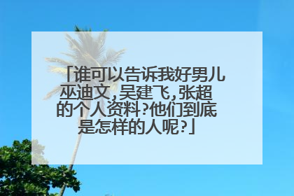 谁可以告诉我好男儿巫迪文,吴建飞,张超的个人资料?他们到底是怎样的人呢?