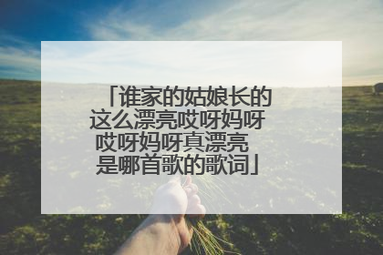 谁家的姑娘长的这么漂亮哎呀妈呀哎呀妈呀真漂亮 是哪首歌的歌词