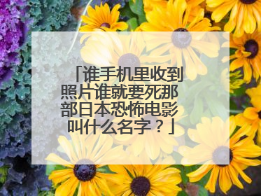 谁手机里收到照片谁就要死那部日本恐怖电影叫什么名字？