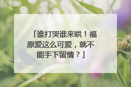 谁打哭谁来哄!福原爱这么可爱,就不能手下留情?