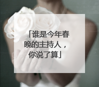 谁是今年春晚的主持人,你说了算