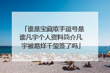 谁是宝藏歌手逗号是谁凡宇个人资料简介凡宇被易烊千玺签了吗