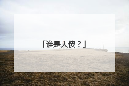 谁是大傻?