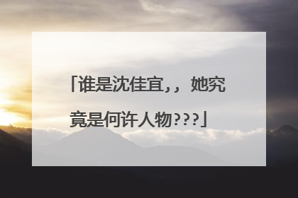 谁是沈佳宜,, 她究竟是何许人物???