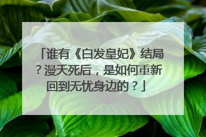 谁有《白发皇妃》结局?漫夭死后,是如何重新回到无忧身边的?