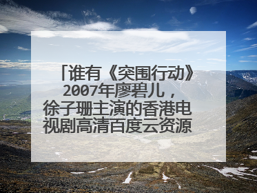 谁有《突围行动》2007年廖碧儿,徐子珊主演的香港电视剧高清百度云资源,求分享。