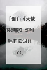 谁有《天使的翅膀》陈翔唱的歌词!!??