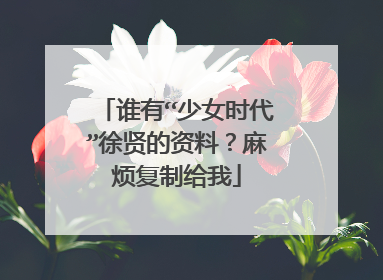 谁有“少女时代”徐贤的资料?麻烦复制给我