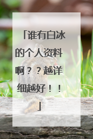 谁有白冰的个人资料啊？？越详细越好！！