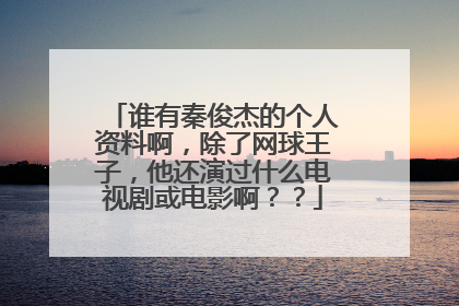 谁有秦俊杰的个人资料啊，除了网球王子，他还演过什么电视剧或电影啊？？