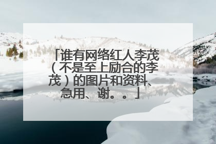 谁有网络红人李茂(不是至上励合的李茂)的图片和资料、急用、谢。。