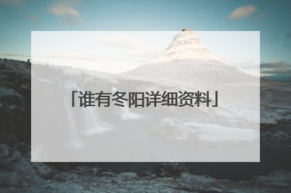 谁有冬阳详细资料