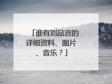 谁有刘品言的详细资料、图片、音乐?
