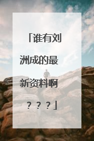 谁有刘洲成的最新资料啊???