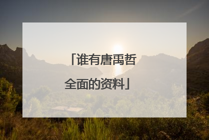 谁有唐禹哲全面的资料