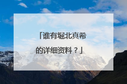 谁有堀北真希的详细资料?