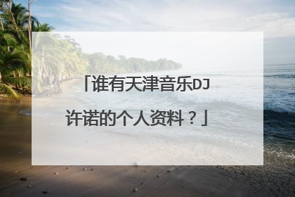 谁有天津音乐DJ许诺的个人资料？