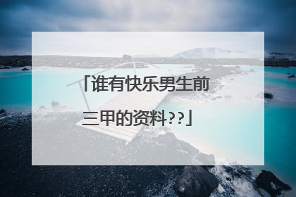 谁有快乐男生前三甲的资料??