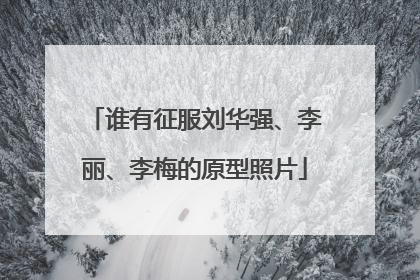 谁有征服刘华强、李丽、李梅的原型照片