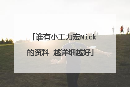谁有小王力宏Nick的资料 越详细越好