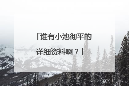 谁有小池彻平的详细资料啊?