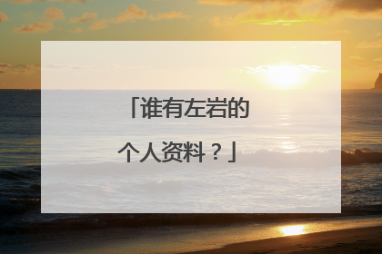 谁有左岩的个人资料？