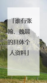谁有张翰、魏晨的具体个人资料