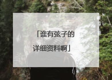 谁有弦子的详细资料啊